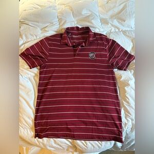 Under Armour Maroon Striped Polo Shirt
